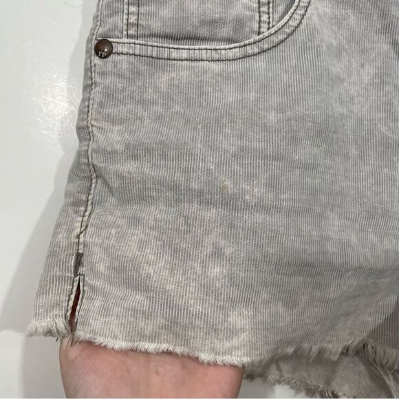 Free People Grey Wash Midi Jean Shorts - Picture 4 of 5